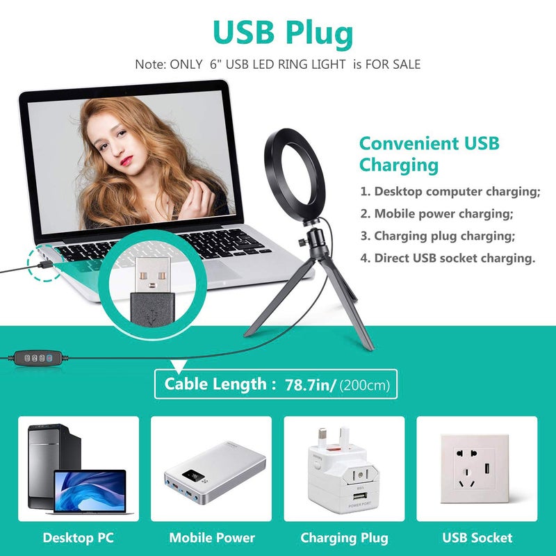 OEBLD Ring Light OEBLD Dimmable with 3 Light Modes & 10 Brightness Level LED Ring Fill Lights for Phone Live Stream Makeup YouTube Shooting(B(only 10'' Ring Light)) - Image 5